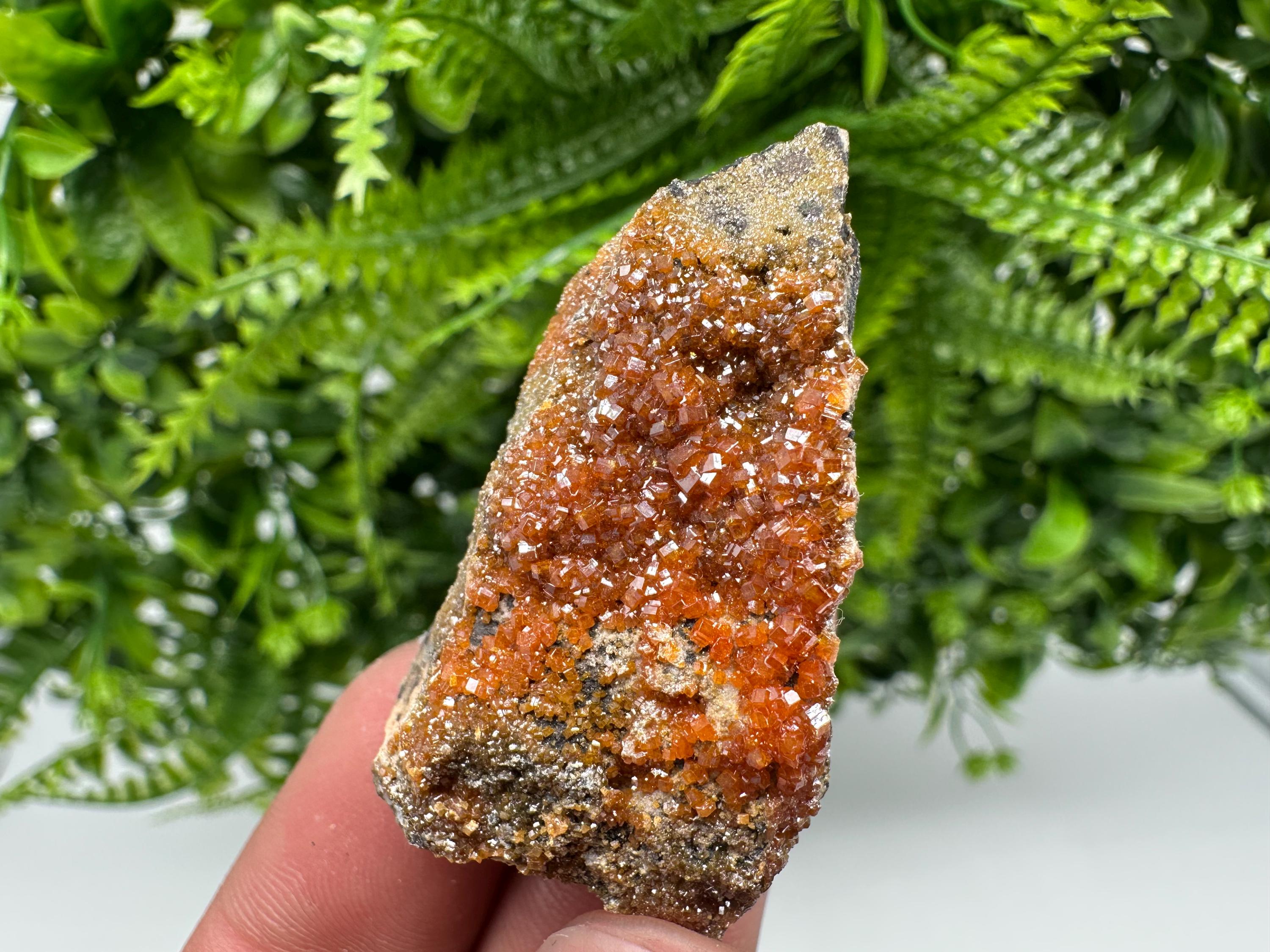 Red Vanadinite Crystal Cluster on Matrix, Morocco Mineral Specimen