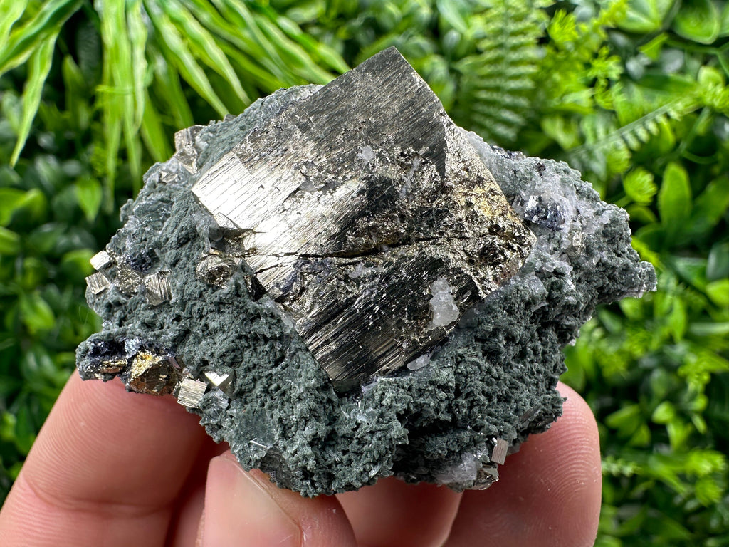 Pyrite with Chlorite: Natural Mineral Souvenir from Bulgaria