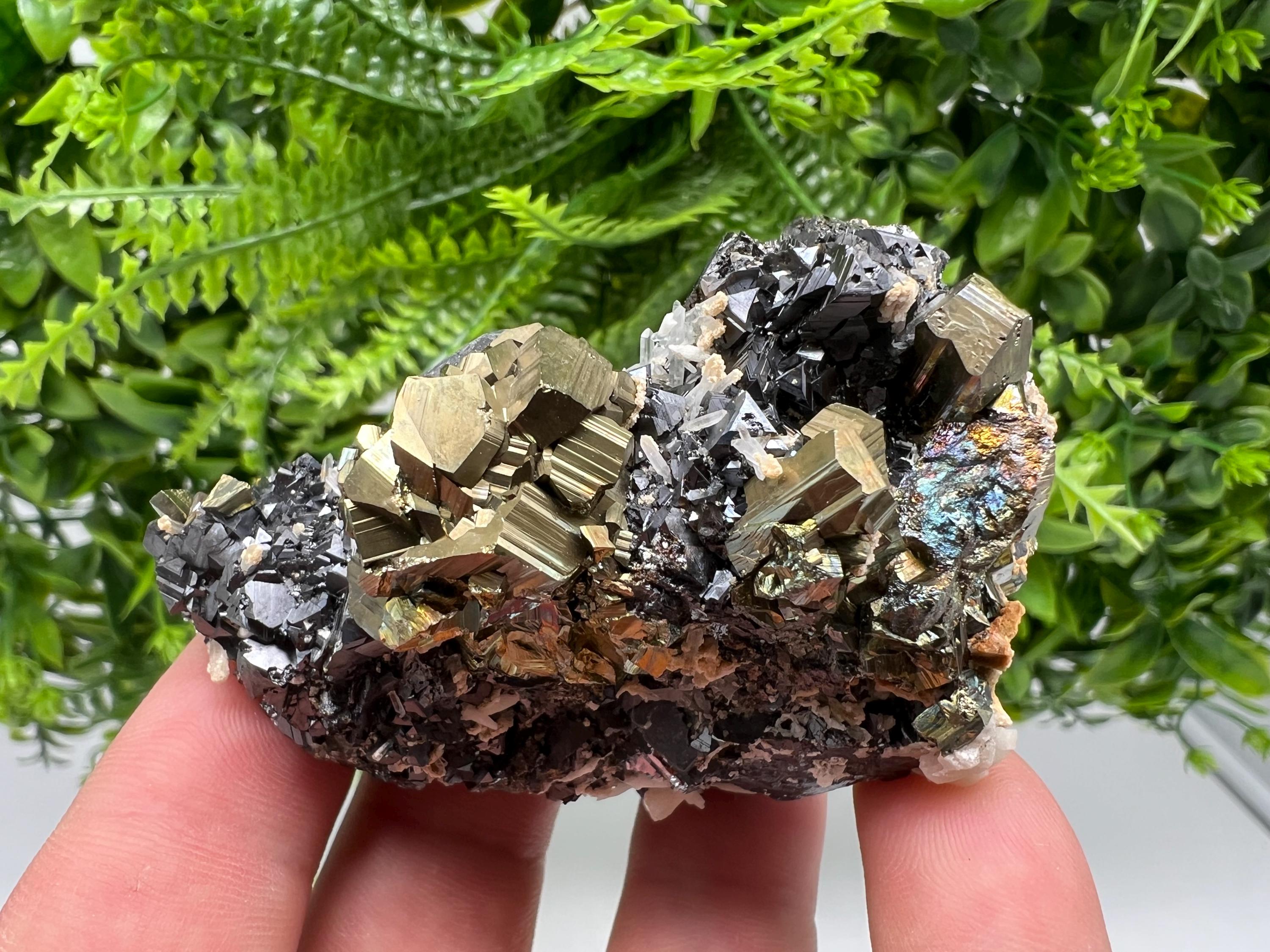 Rainbow Pyrite Siderite Mineral Specimen: Madan Bulgaria Collectible