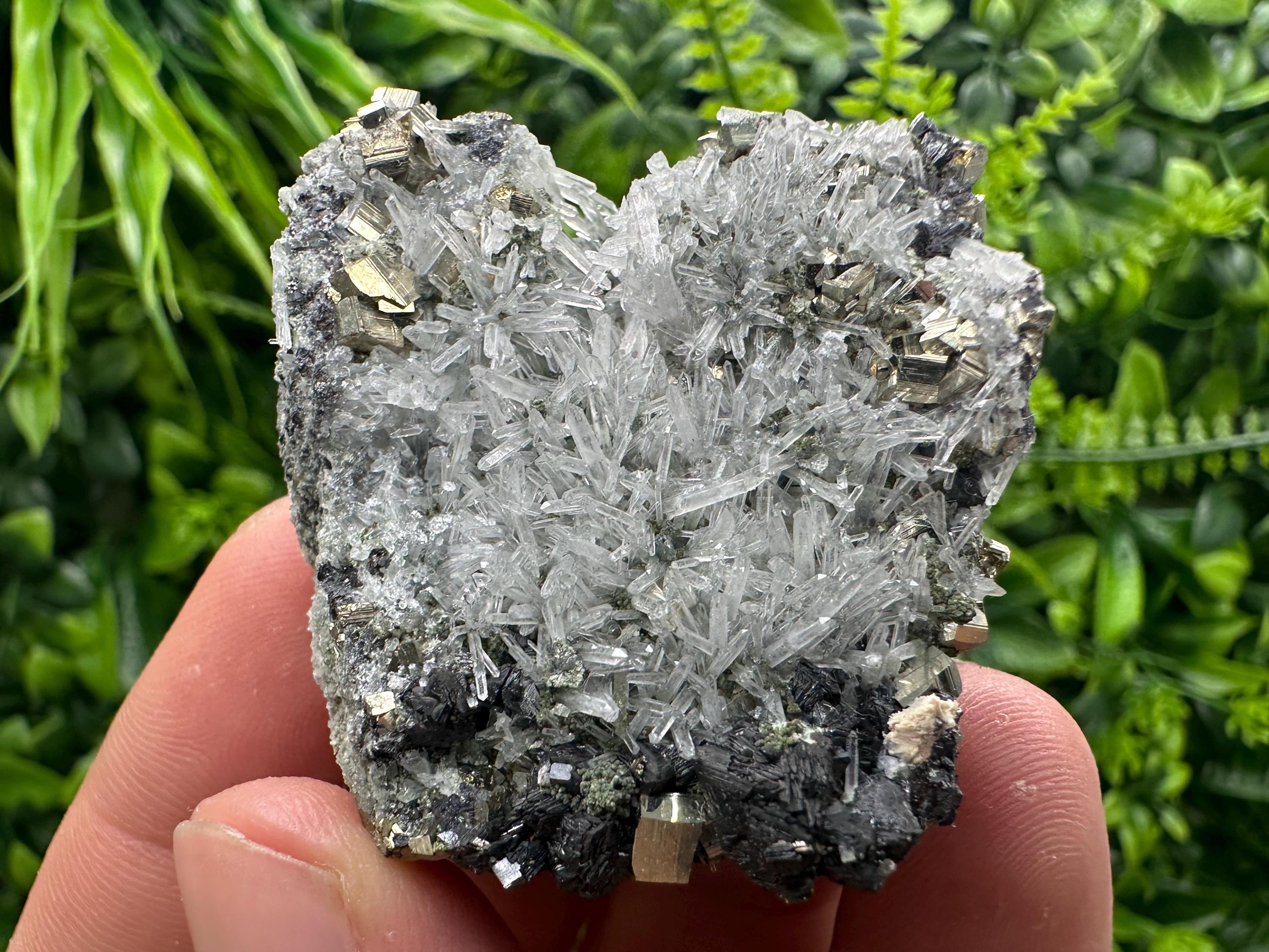 Quartz with Pyrite Crystal: Natural Mineral Specimen, Home Decor