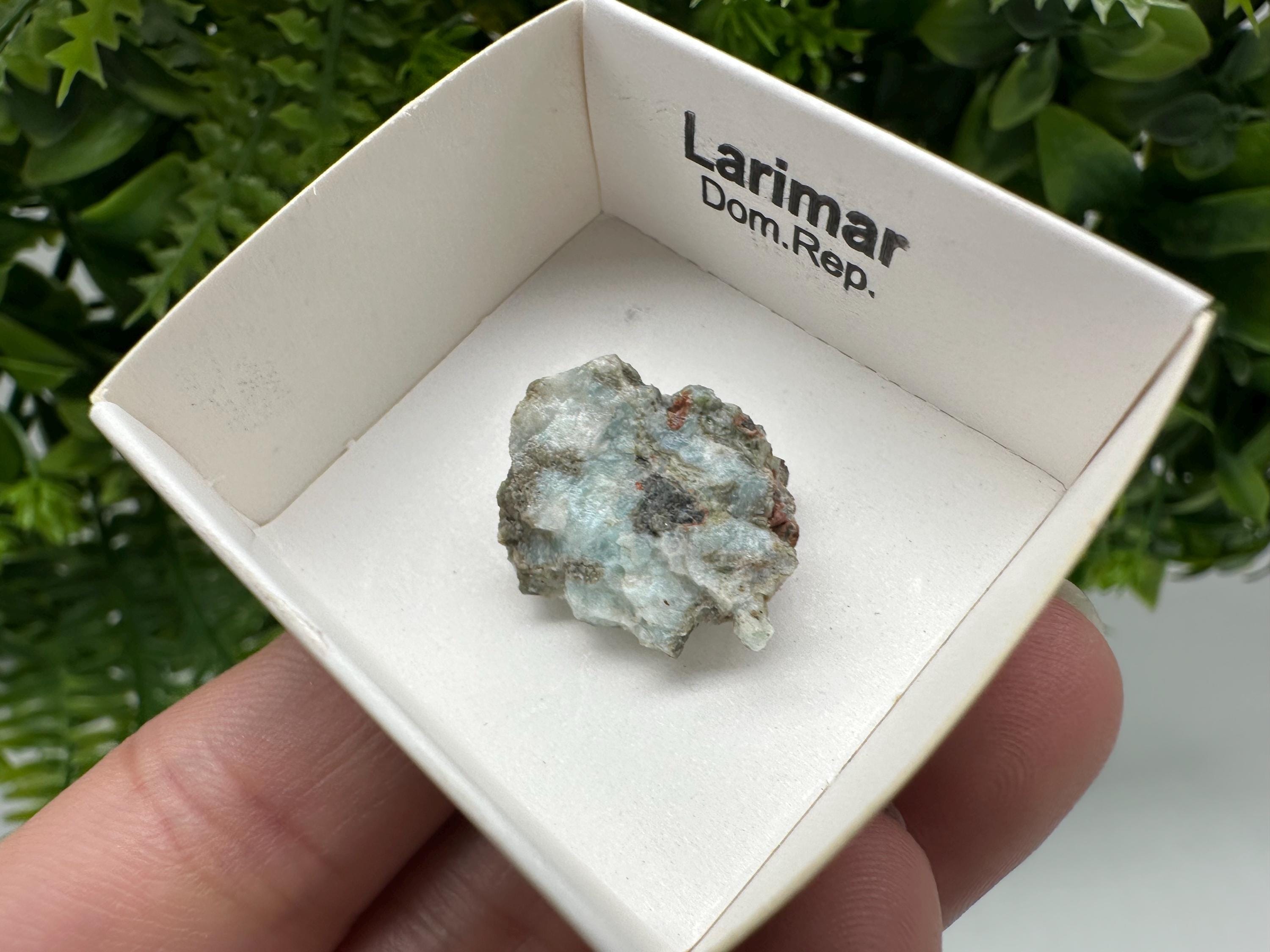 Rare Raw Larimar Specimen: Dominican Republic Crystal BOX 4/4 cm