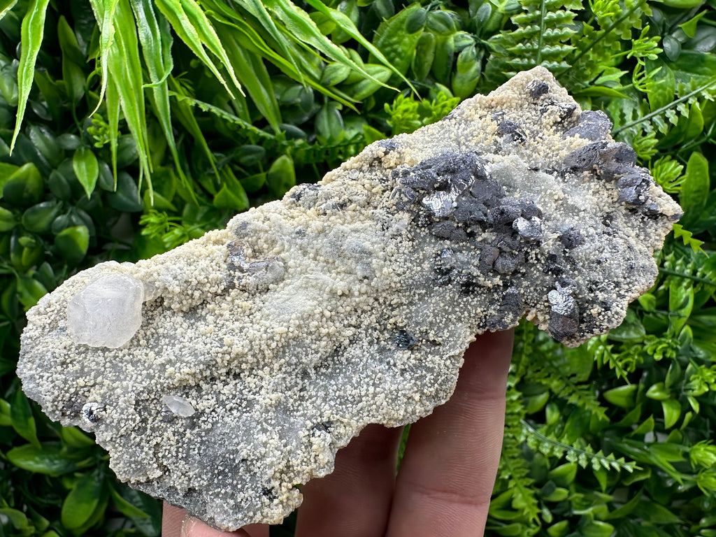 Galena Calcite Sphalerite on Quartz, Borieva Mine Mineral Specimen