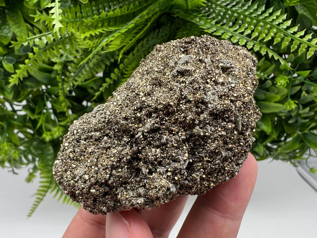 Pyrite on Green Quartz Specimen, Borieva Bulgaria Mineral Decor
