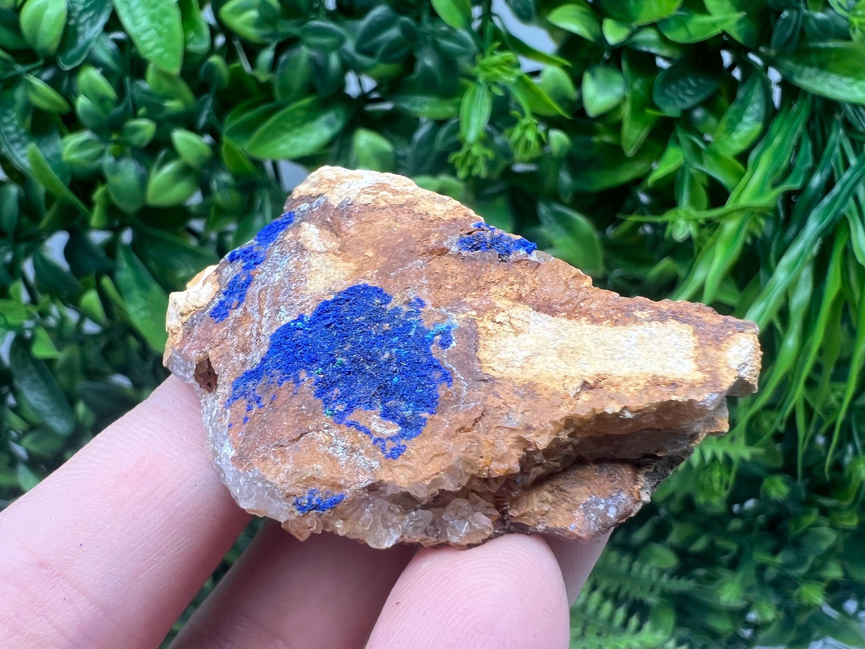 Azurite Malachite Mineral Specimen: Moroccan Blue-Green Crystal, Home Decor