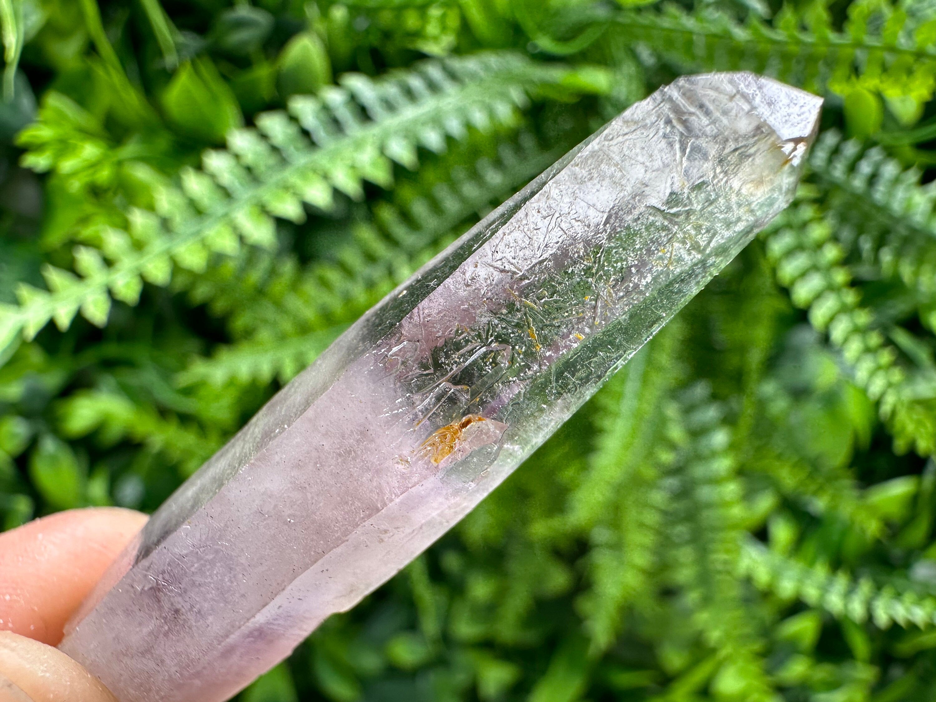 Amethyst Phantom Quartz Crystal, Chalcedony Chlorite Inclusions, Bulgaria