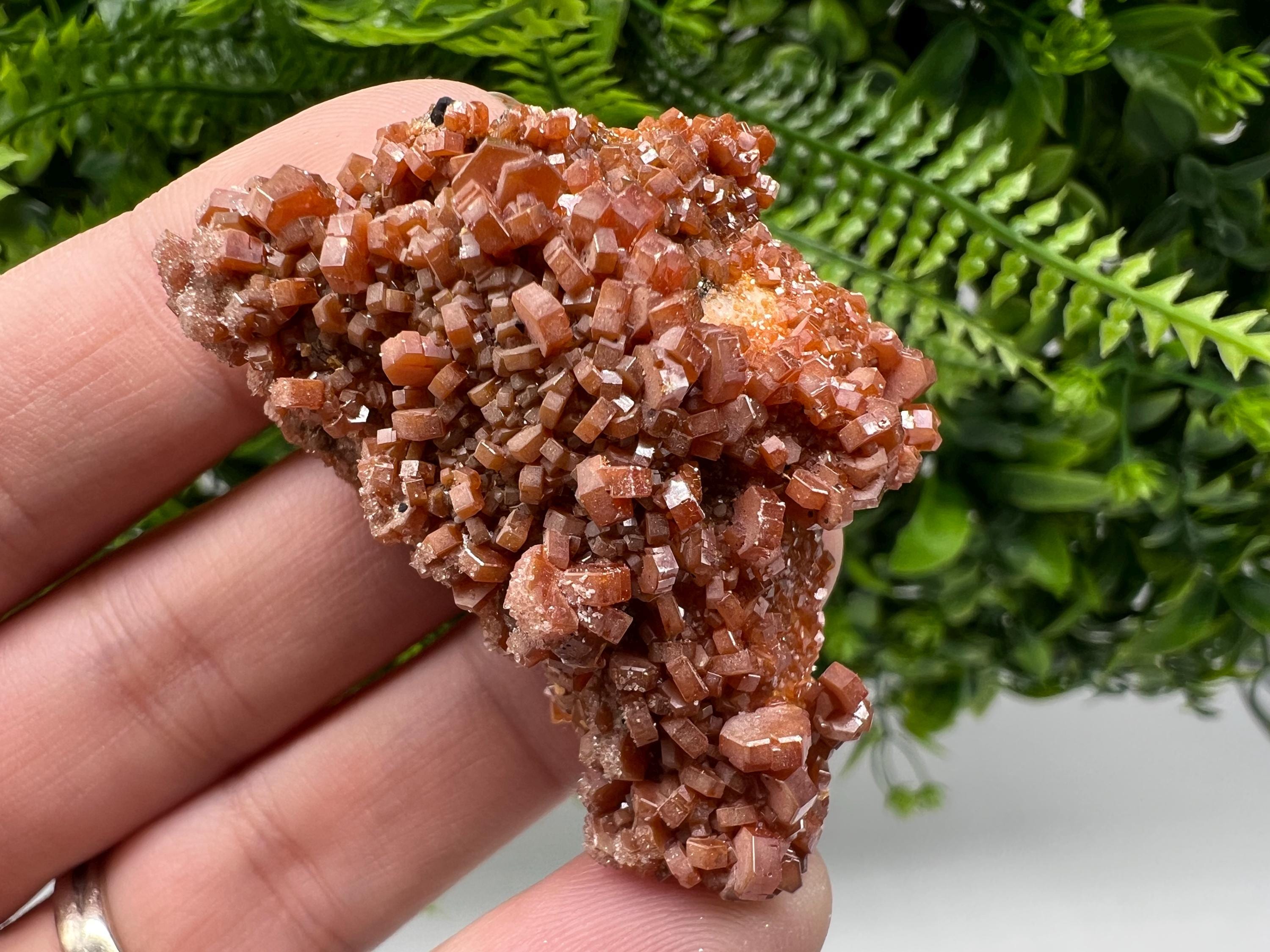 Red Vanadinite Crystal Cluster on Barite Matrix, Morocco Mineral Specimen