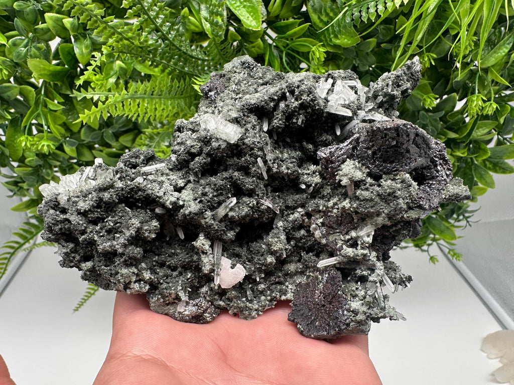 Lovely specimen Green Quartz inclusions Chlorite and Sphalerite/ Natural minerals/ Souvenir crystal gift minerals famous 9th September/Madan