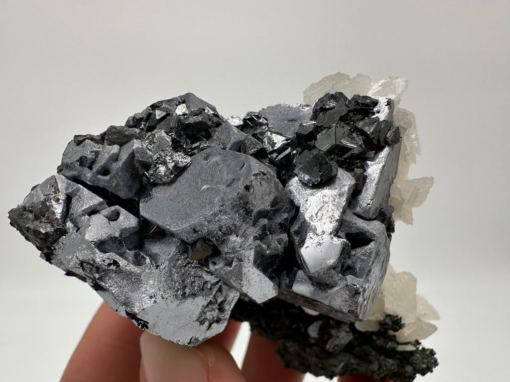 Mirror Galena, Calcite, Sphalerite on Quartz with Chlorite, Borieva Bulgaria