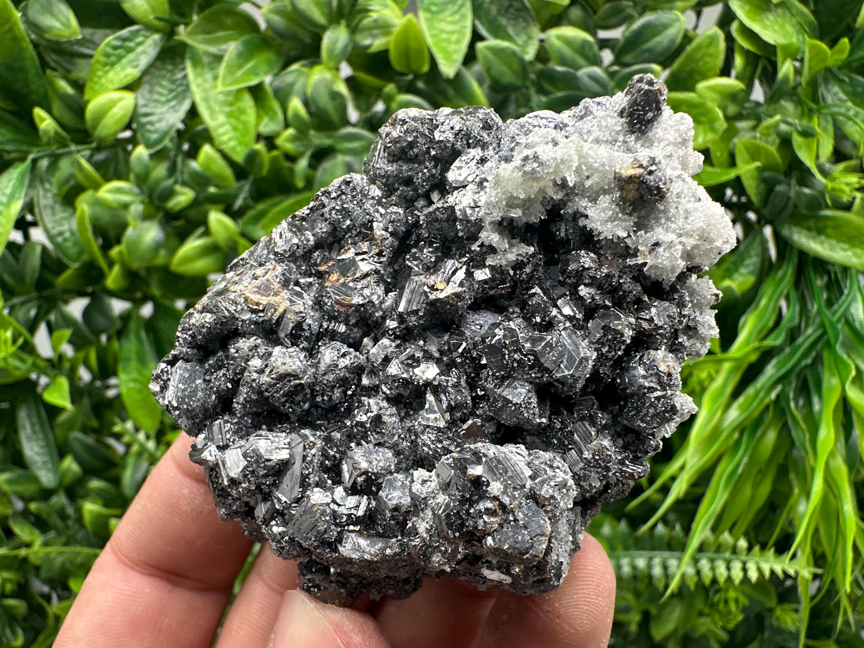 Sphalerite on Green Quartz, Madan Bulgaria, Mineral Specimen