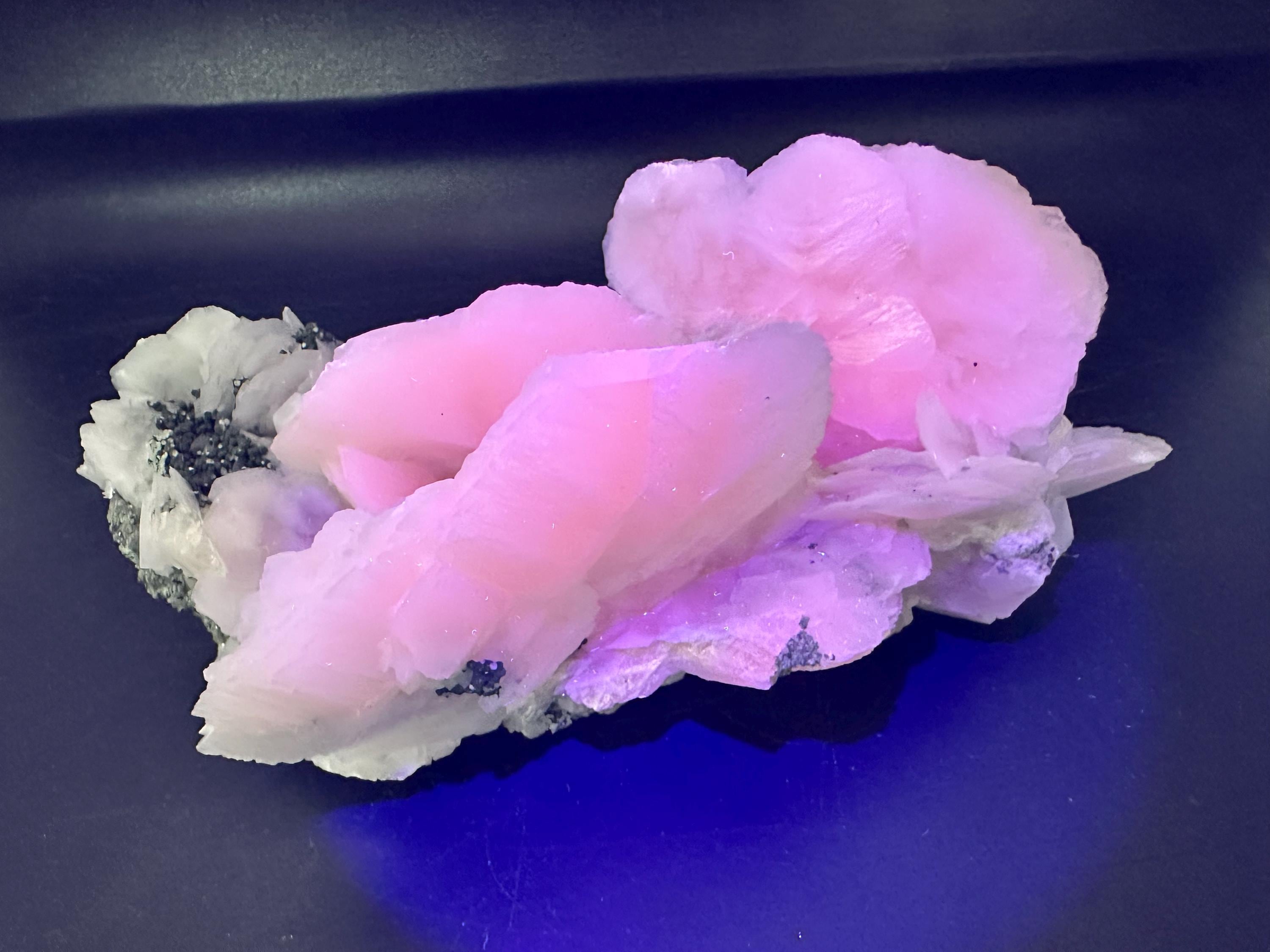 Mangano Calcite Wings on Chlorite Matrix, Bulgaria Mineral Specimen