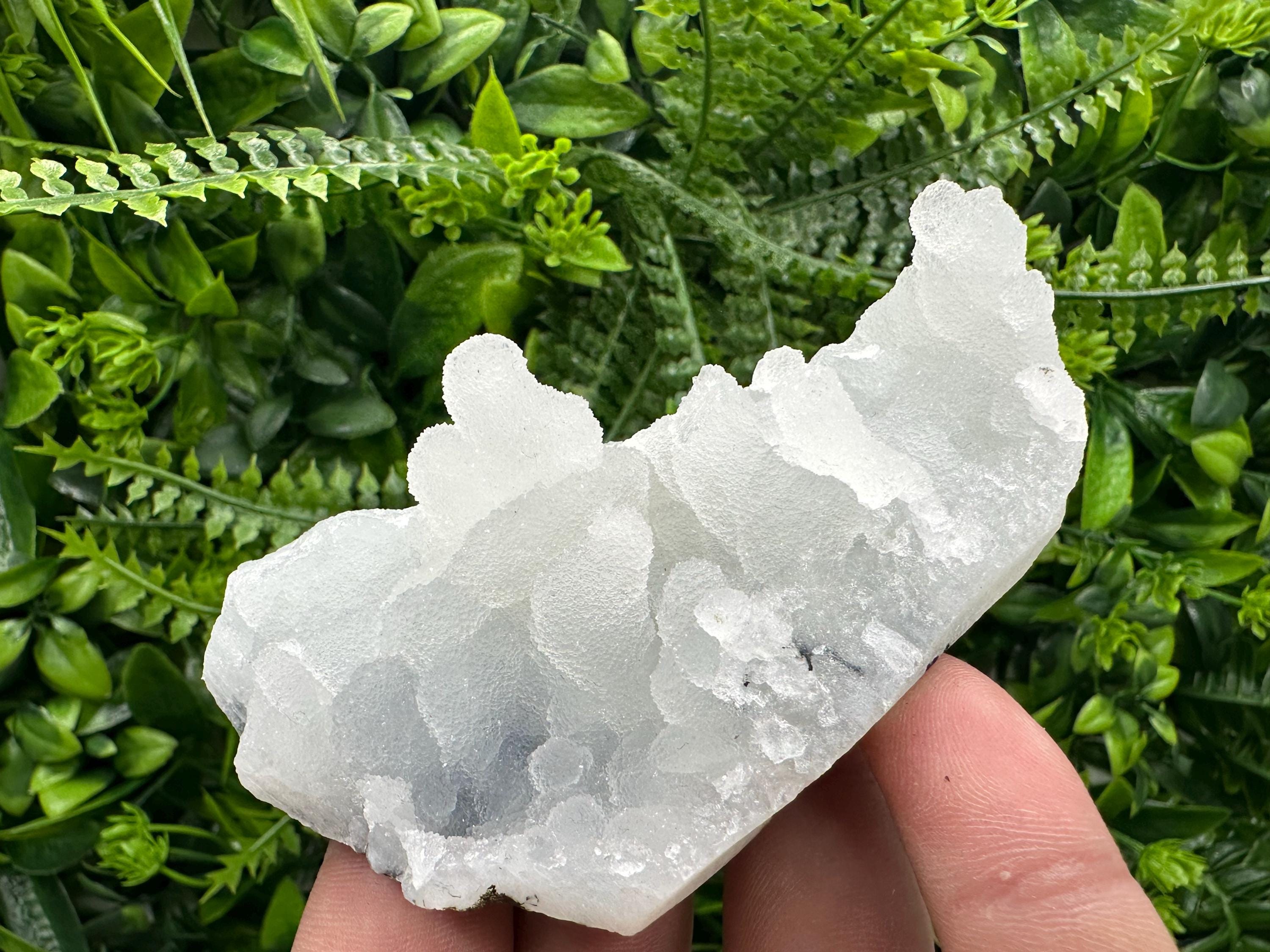 Natural Chalcedony Specimen: India Crystal, Rare Home Decor (10/6/3.5 cm)