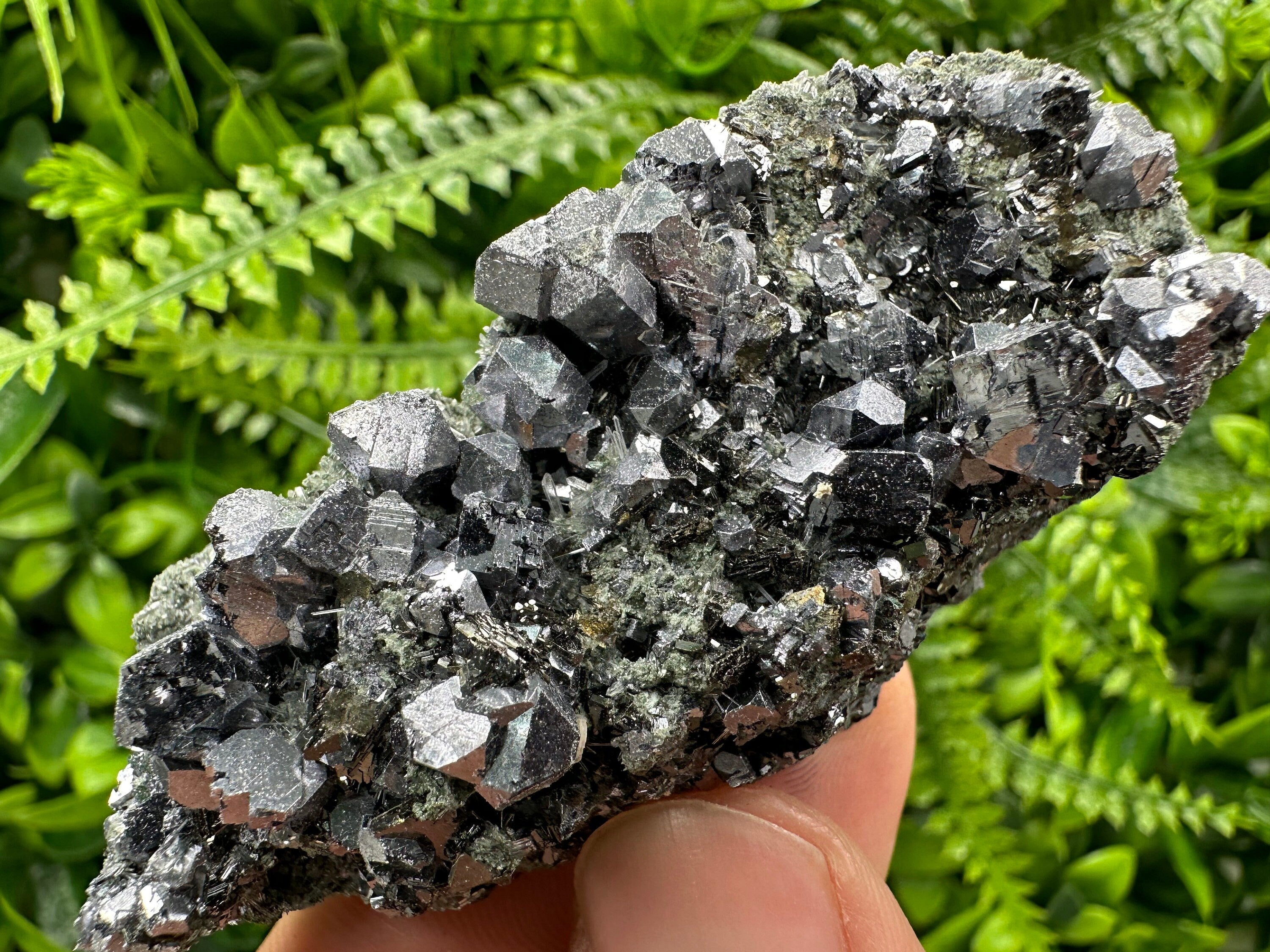 Shiny Galena Sphalerite on Quartz, Bulgarian Crystal Decor Stone