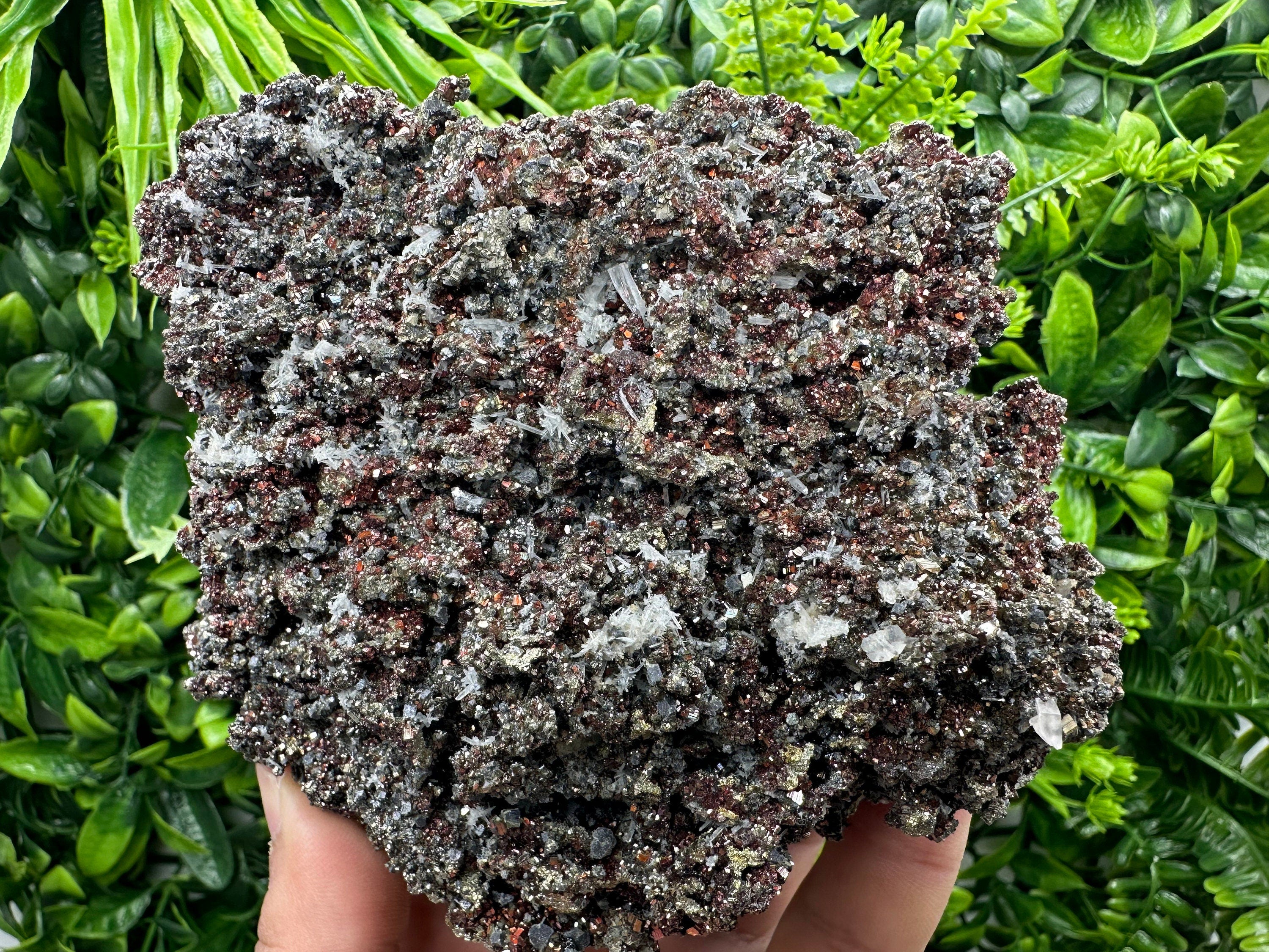 Red Pyrite with Galena and Quartz, Borieva Mine Mineral Specimen