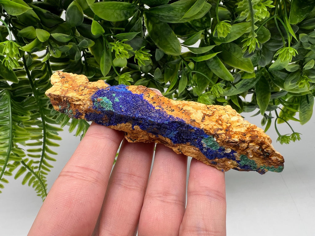 Azurite Malachite Mineral Specimen: Moroccan Blue-Green Crystal, Collector Stone