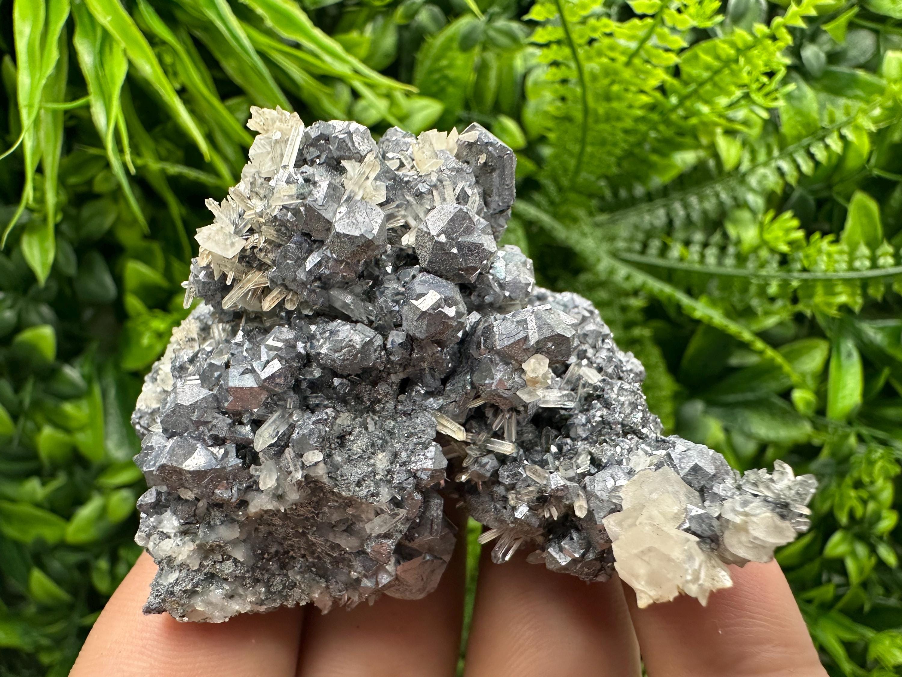 Galena Spinel with Quartz, Calcite, Borieva Mine Mineral Specimen