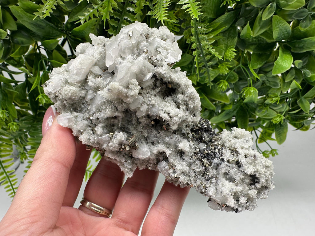 Stunning Pyrite on Quartz,Calcite from Borieva mine,Madan,Bulgaria,natural,collectible mineral specimen,home decor stone,collection crystal