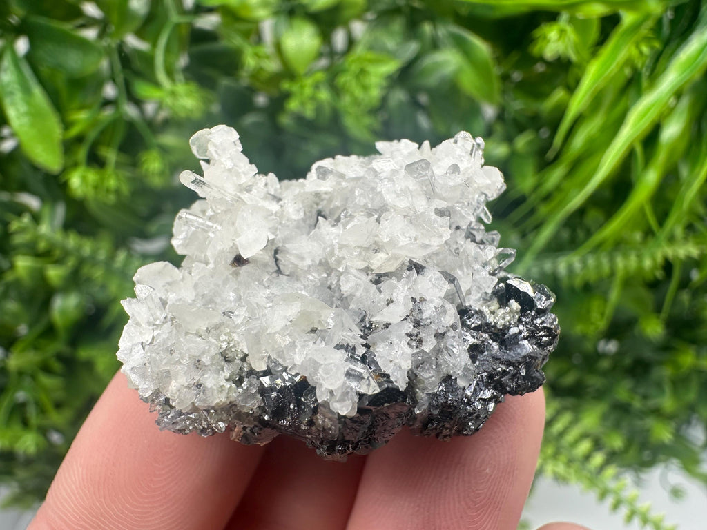 Calcite on Quartz Mineral Specimen, Borieva Mine, Bulgaria