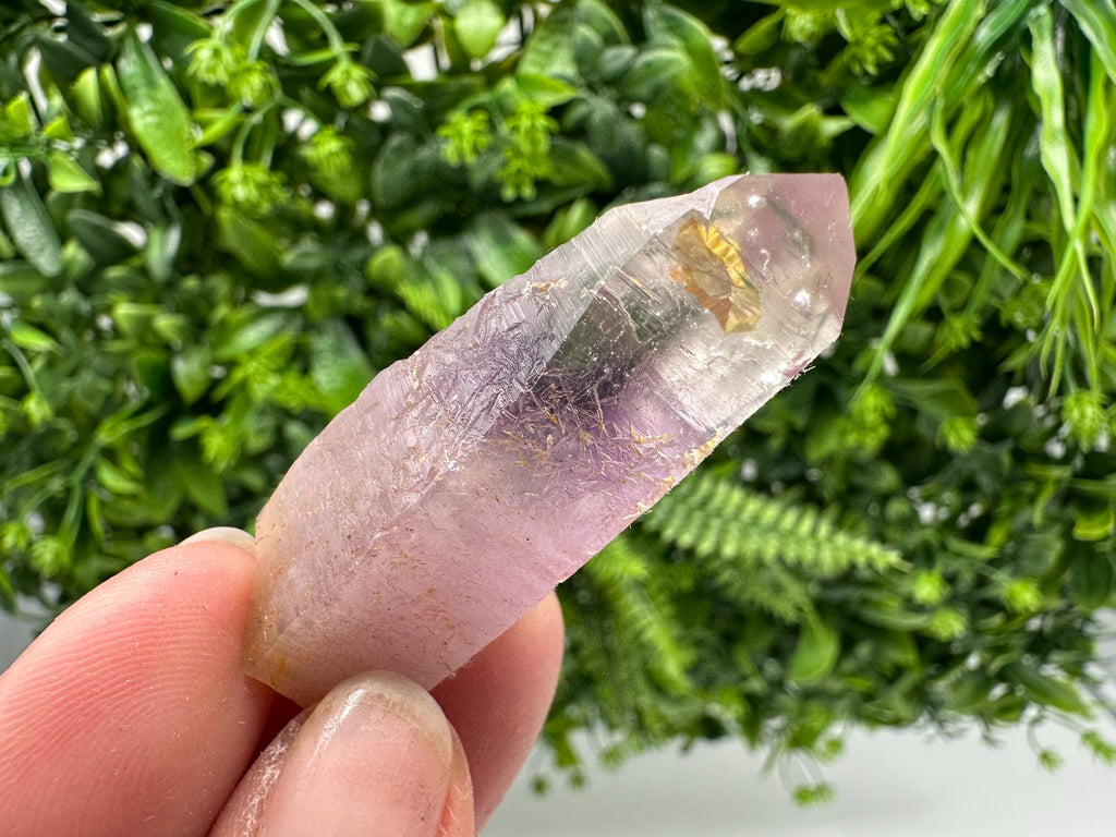 Phantom Amethyst Crystal with Cerussite, Bulgarian Mineral Specimen