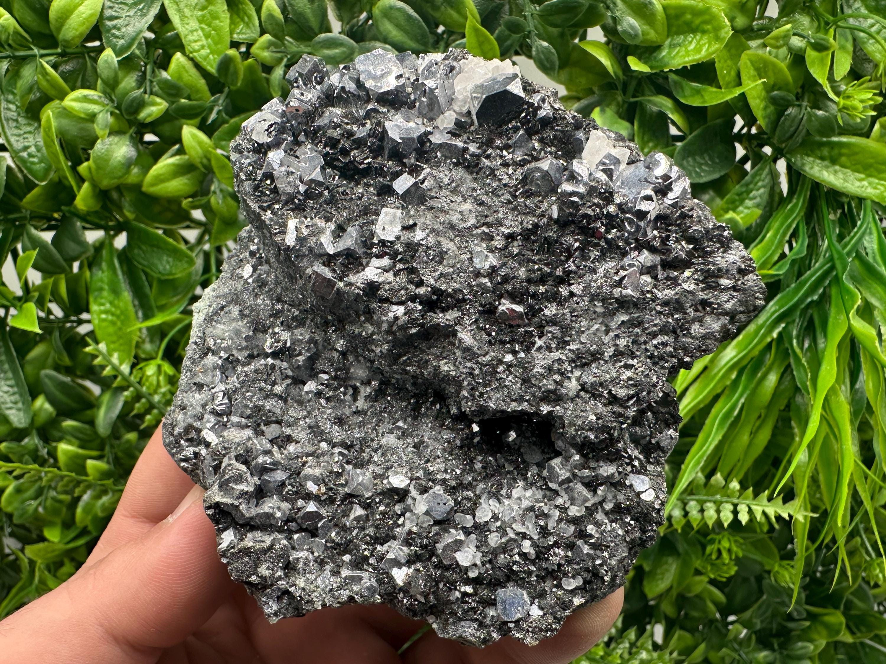 Galena Sphalerite Mineral Specimen on Matrix, Borieva Mine, Bulgaria