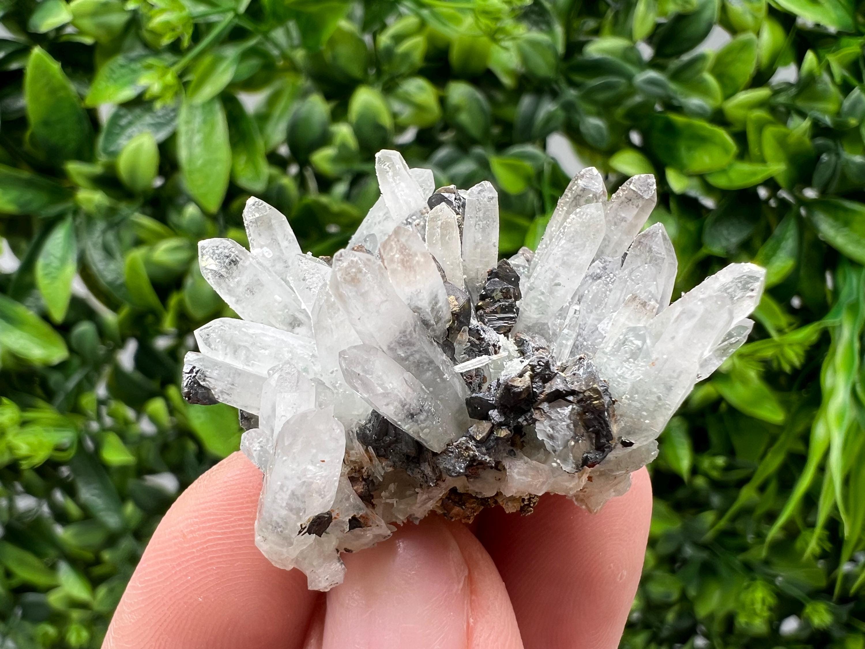 Transparent Quartz,Chlorite,Chalcopyrite Matrix,From Borieva mine,Madan,Bulgaria,Quartz,Quartz crystal,mineral specimen,collection quartz