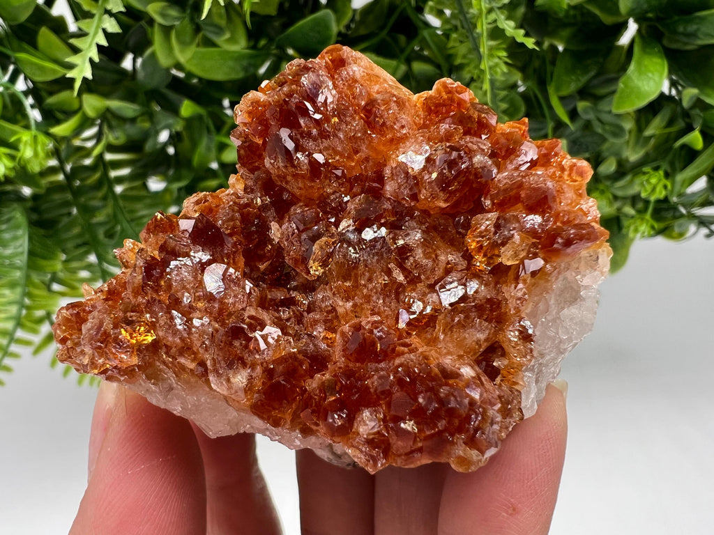 Citrine Crystal with Hematite Inclusions: Natural Phantom Cluster