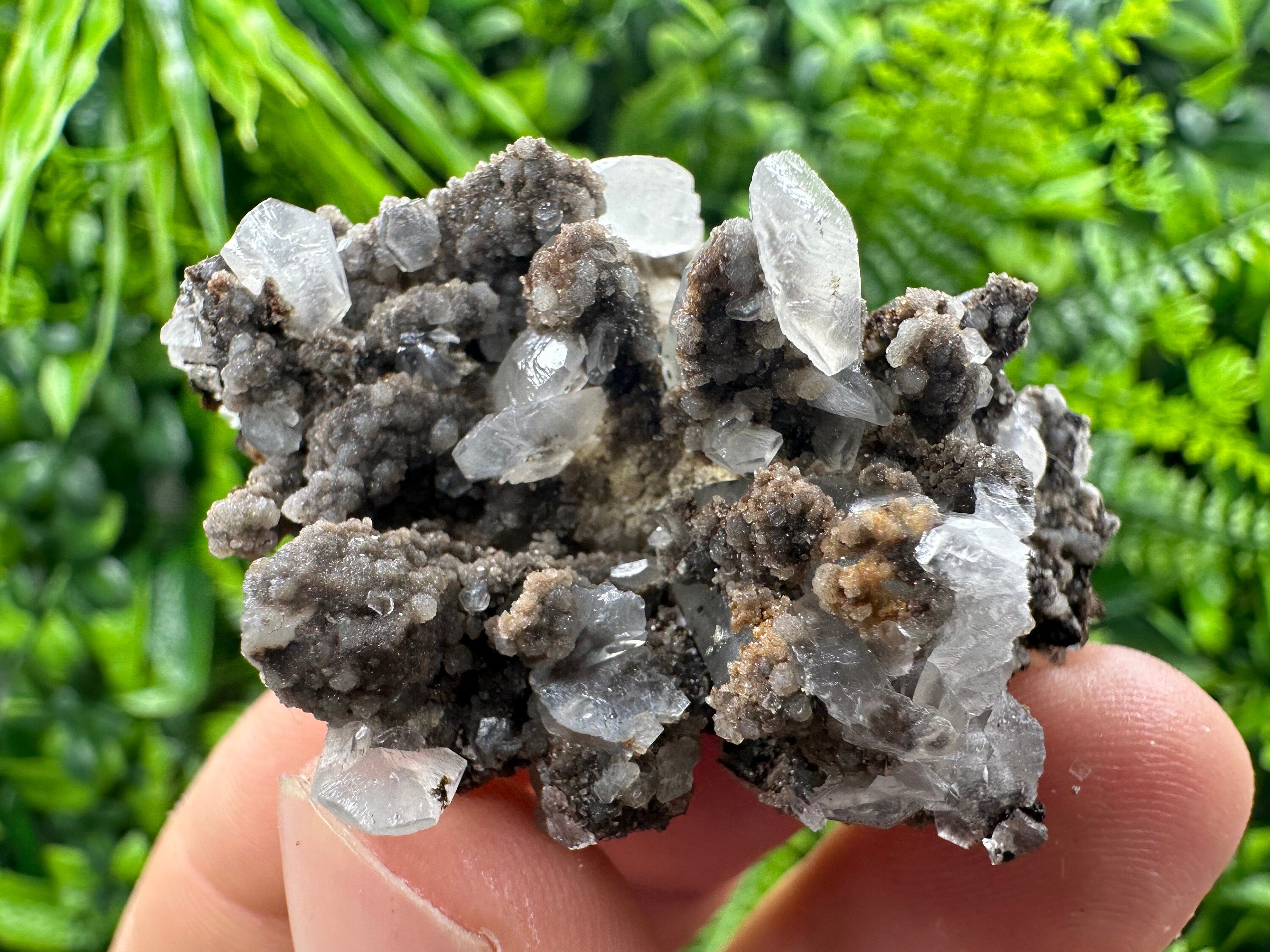 Quartz with Calcite Mineral Specimen, Bulgaria Crystal Decor