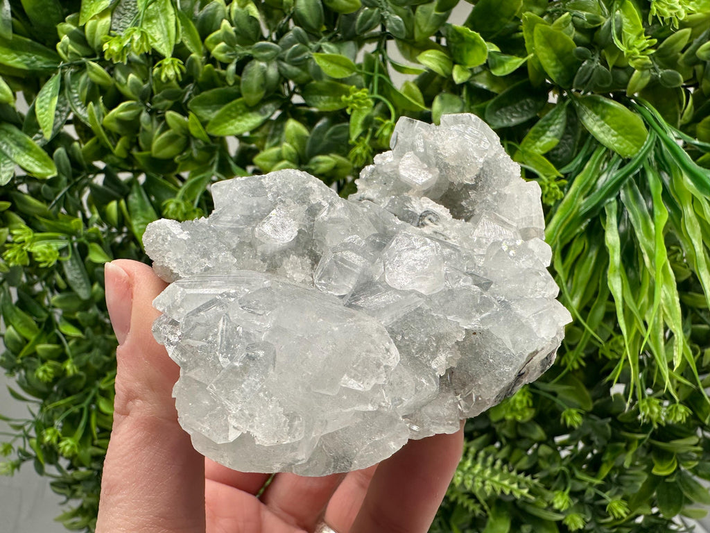 Apophyllite Stilbite on Chalcedony: Natural Mineral Specimen, India