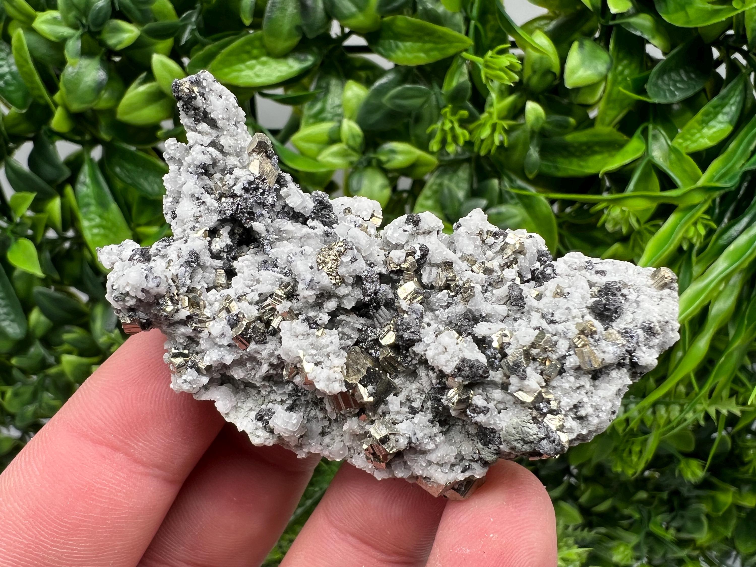Stunning Pyrite on Quartz,Calcite from Borieva mine,Madan,Bulgaria,natural,collectible mineral specimen,home decor stone,collection crystal