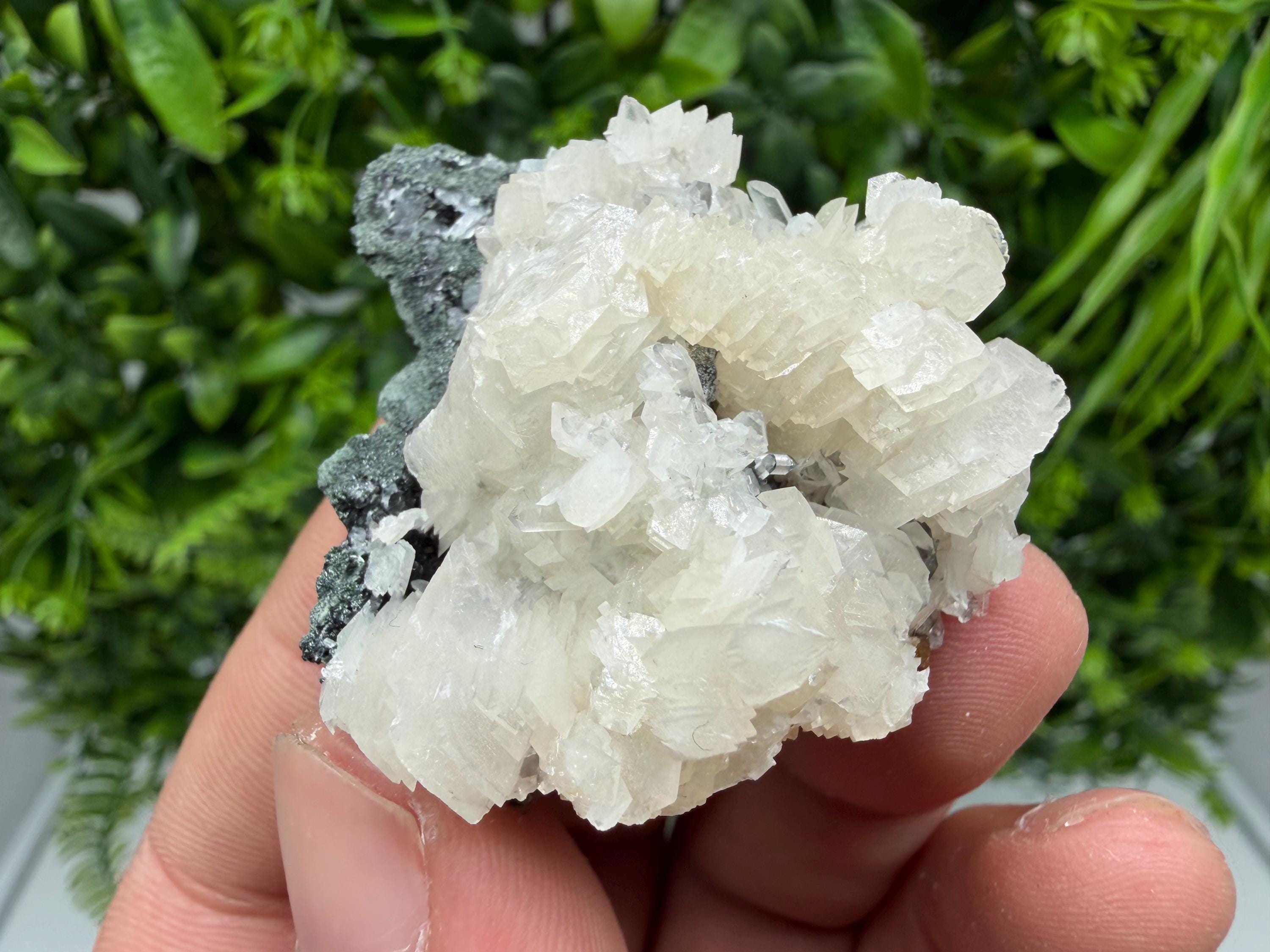 Wonderful Calcite,Quartz on Chlorite matrix,from Borieva mine,Madan,Bulgaria,natural collection mineral specimen,rare crystal,home decor