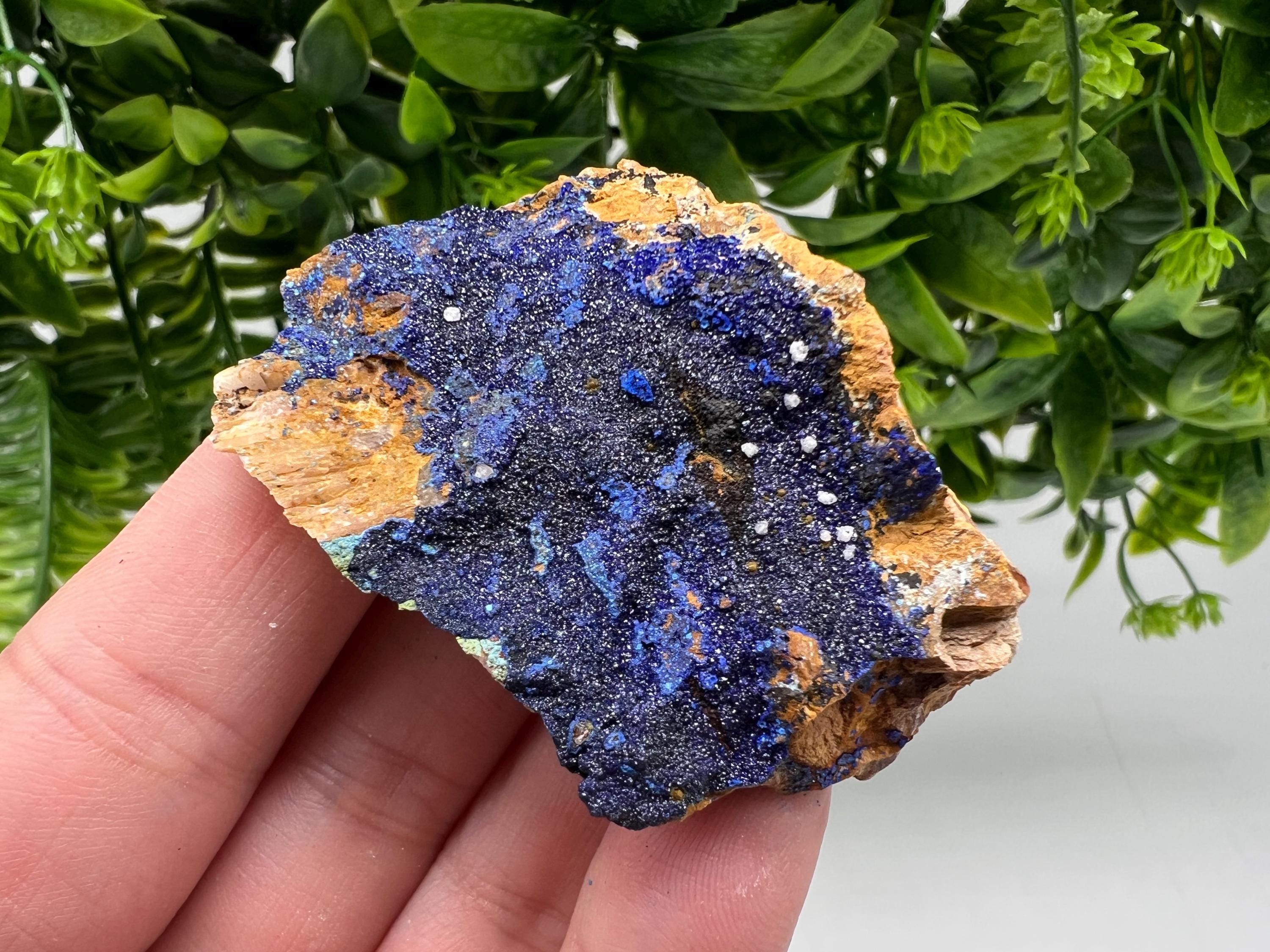 Azurite Malachite Mineral Specimen: Moroccan Blue-Green Crystal, Collector Stone