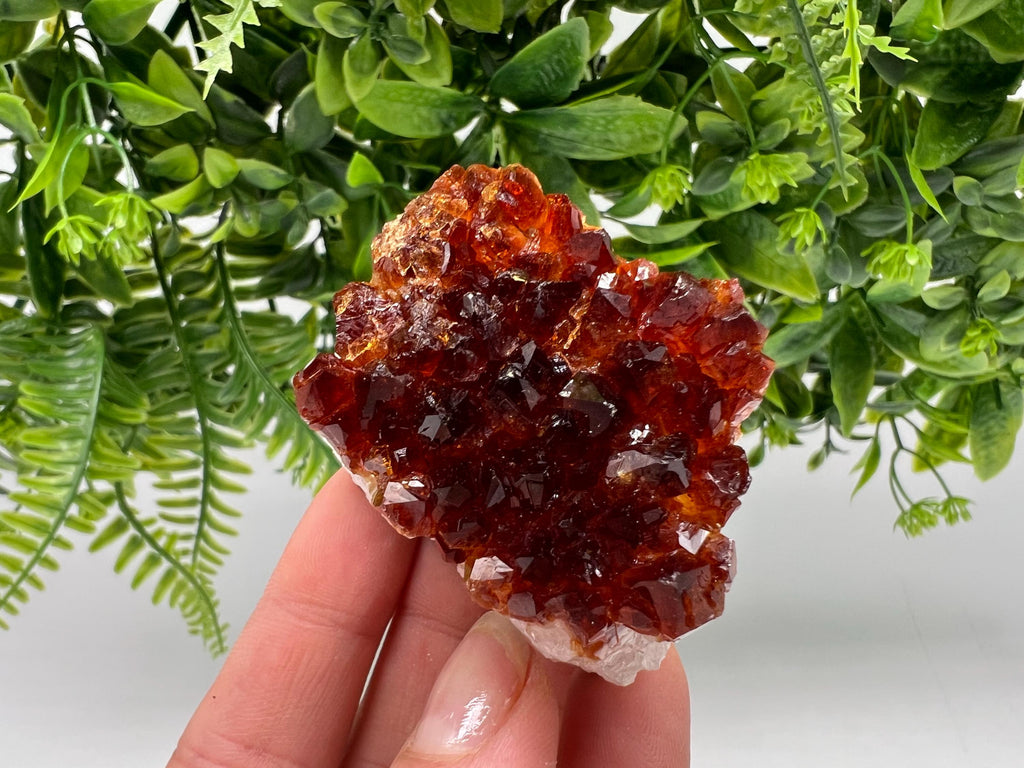 Citrine Crystal with Hematite Inclusions: Natural Phantom Cluster