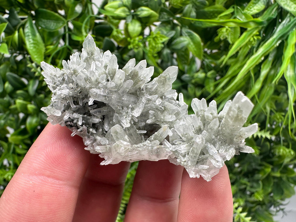 Chlorite Included Green Quartz Crystal Specimen: Madan, Bulgaria