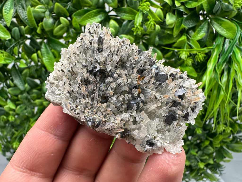Wonderful Calcite,Sphalerite,Galena on Needle Quartz from Borieva mine,Madan,Bulgaria,natural,collectible mineral specimen,home decor stone