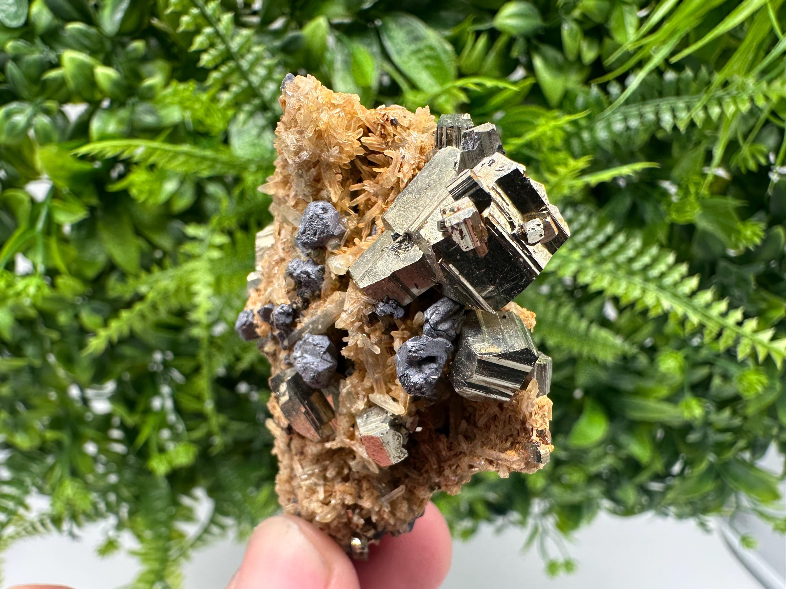 Galena Pyrite Quartz Mineral Specimen: Borieva Mine, Bulgaria