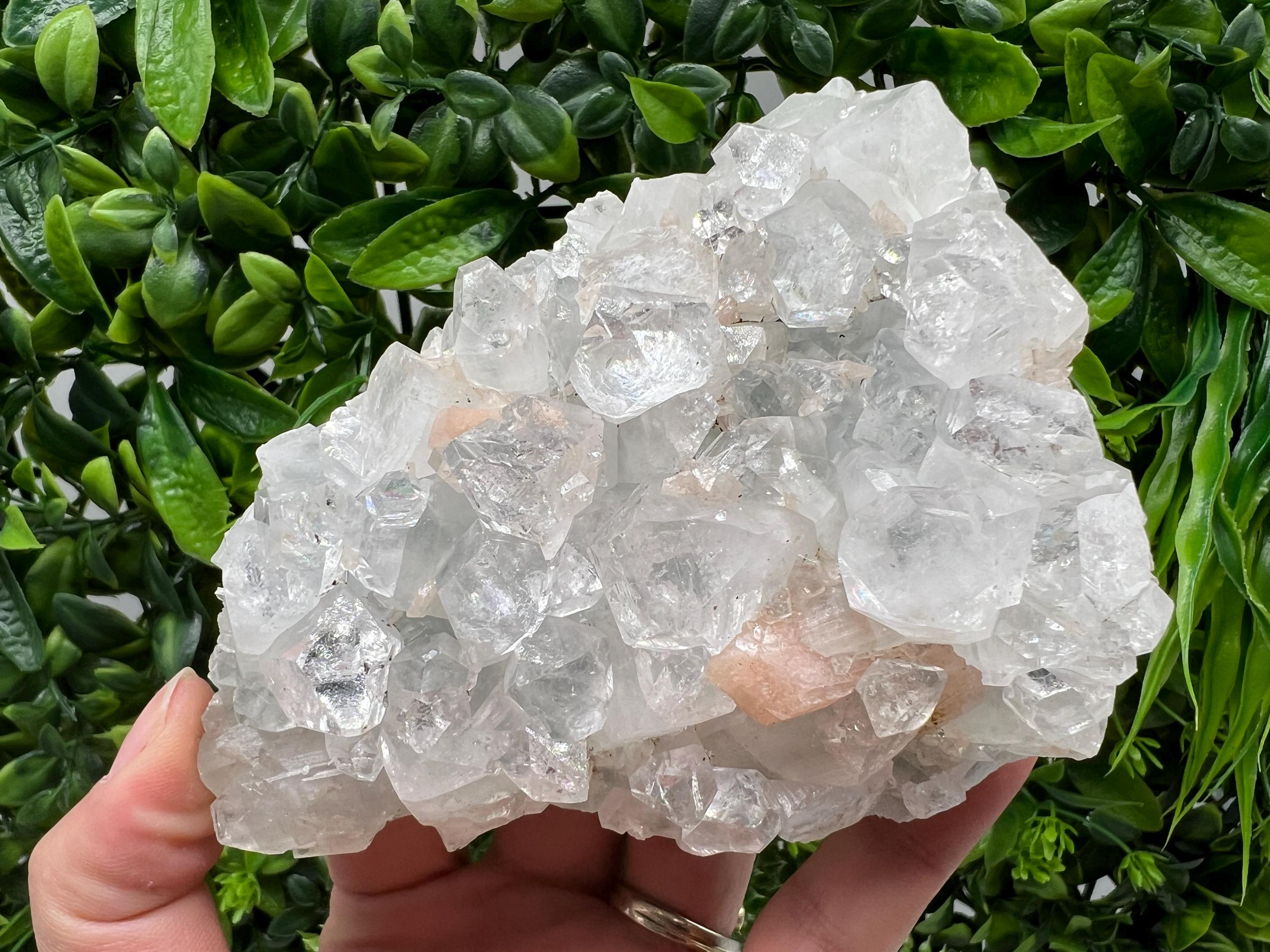 Apophyllite Stilbite on Chalcedony, Natural Mineral Specimen, India