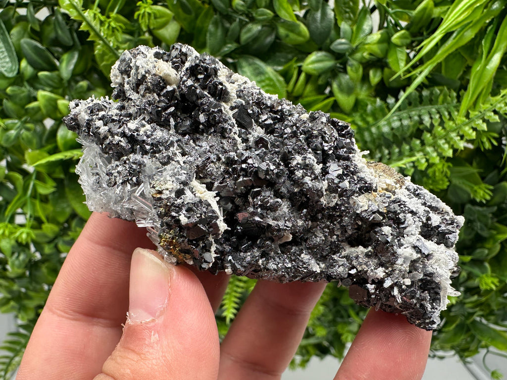 Rainbow Pyrite on Sphalerite and Quartz, Borieva Mine, Bulgaria