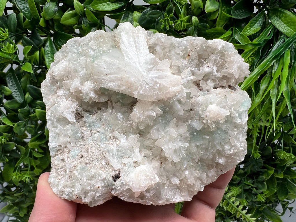 Transparent Apophyllite on Chalcedony, India Mineral Specimen