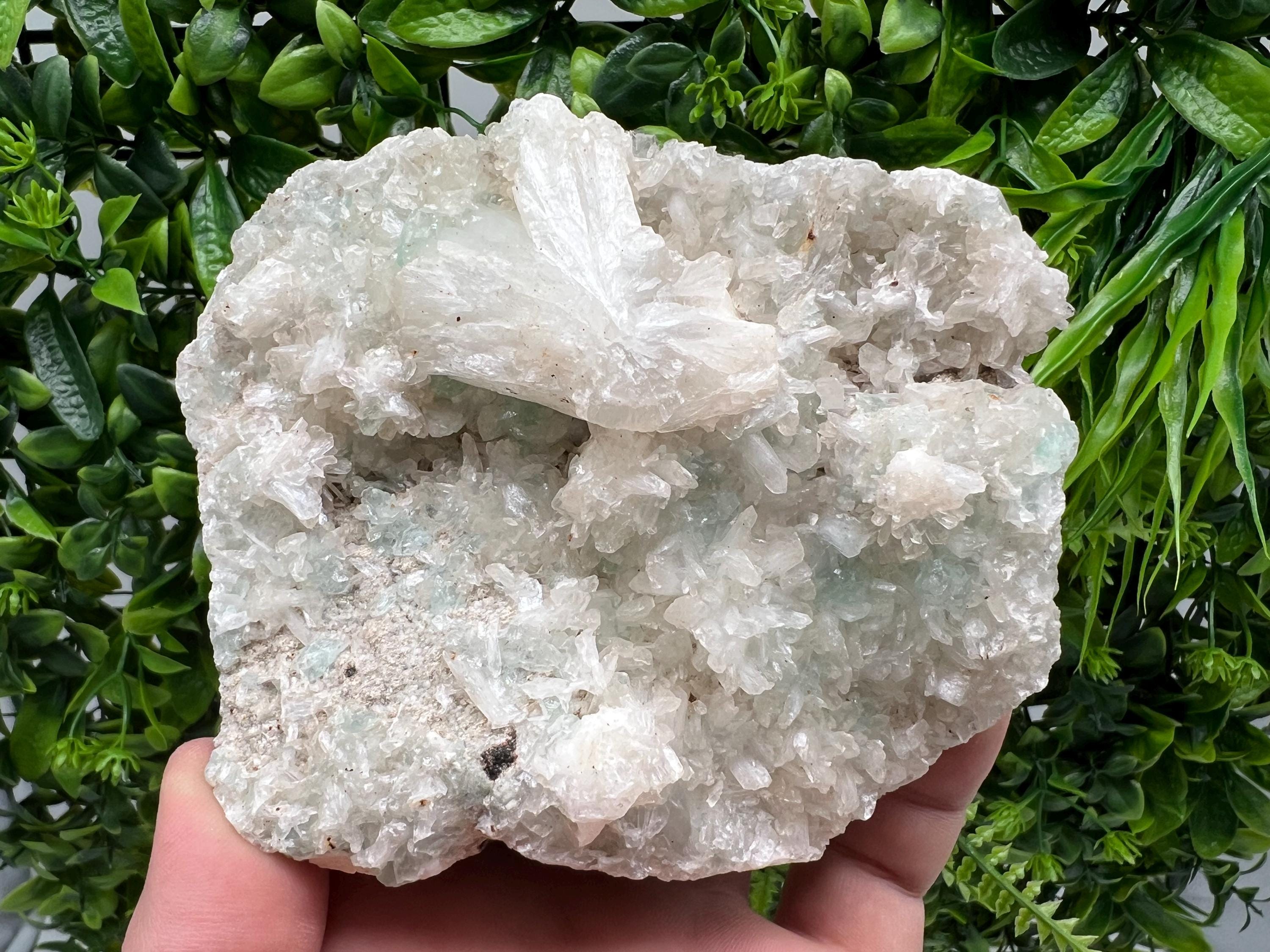 Transparent Apophyllite on Chalcedony, India Mineral Specimen