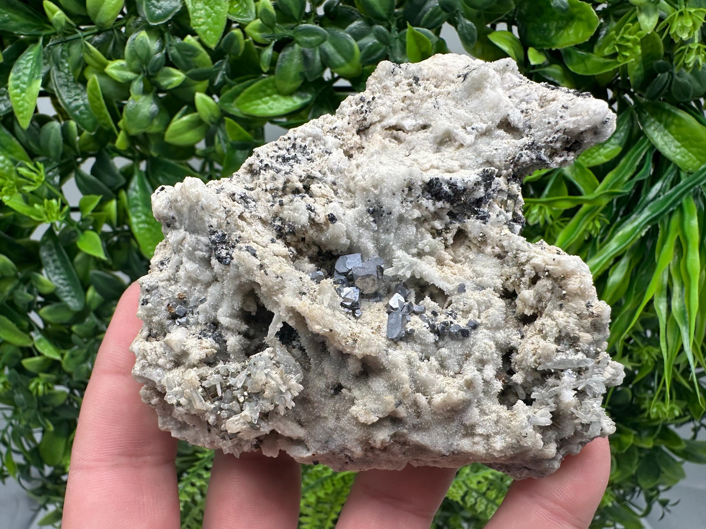 Galena Pyrite Chalcedony Quartz Mineral Specimen, Bulgaria