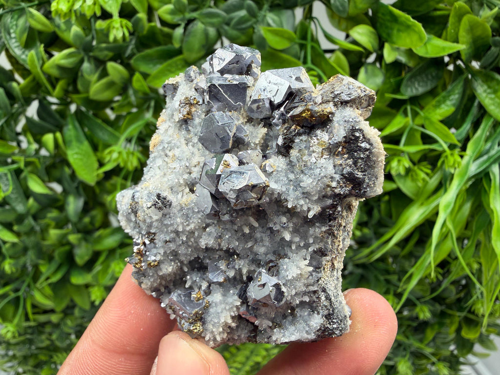 Sphalerite Cleiopfane on Quartz Mineral Specimen, Krushev Dol Mine, Bulgaria Home Decor Stone