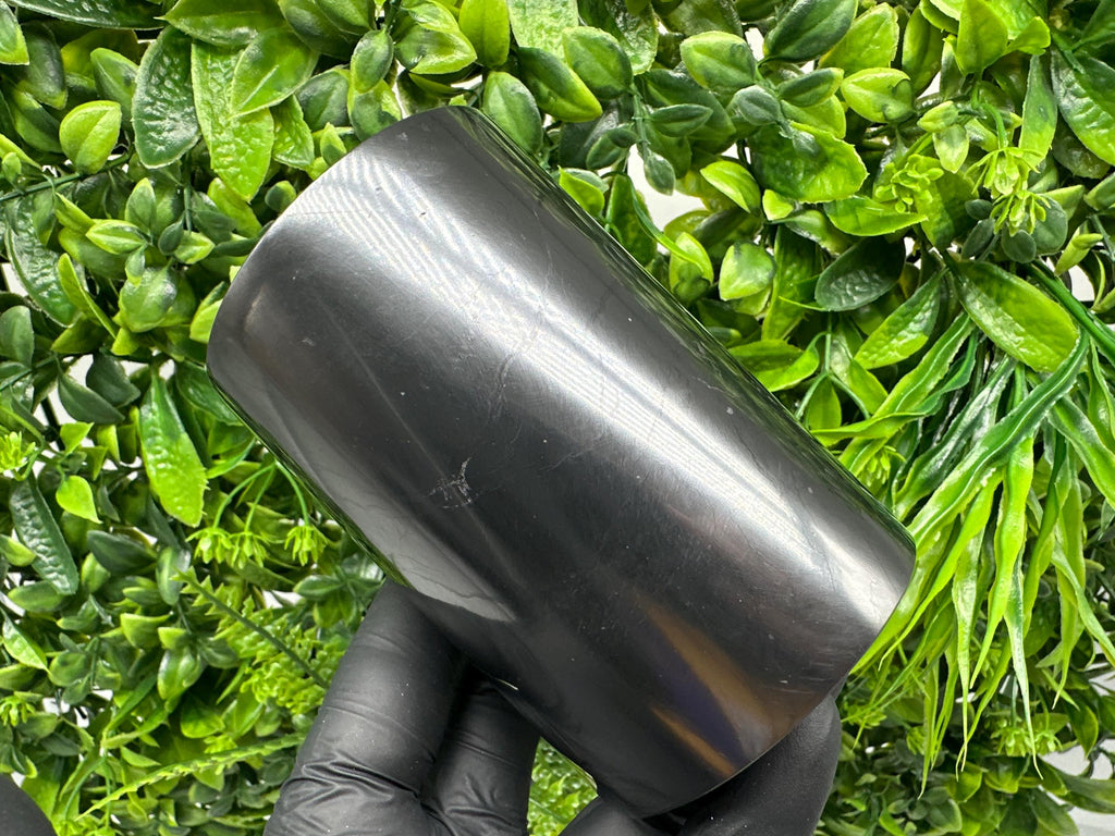 Shungite Cup (100mm): Polished Stone Water Cup, Chakra Healing