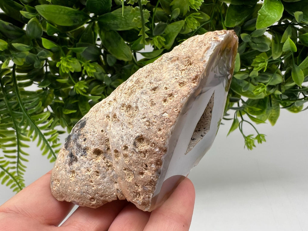 Blue Agate Druzy Geode, Natural Crystal