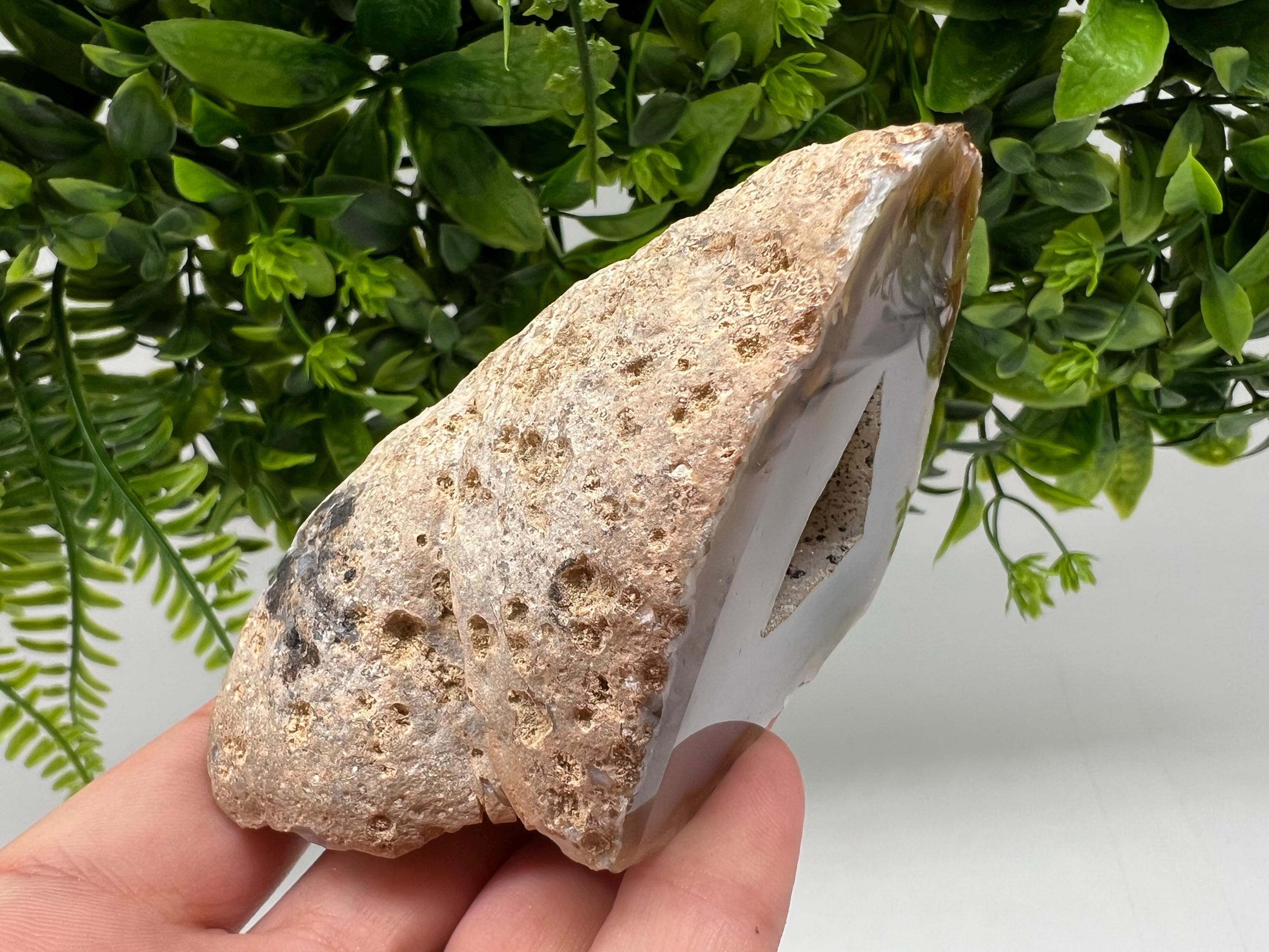 Blue Agate Druzy Geode, Natural Crystal
