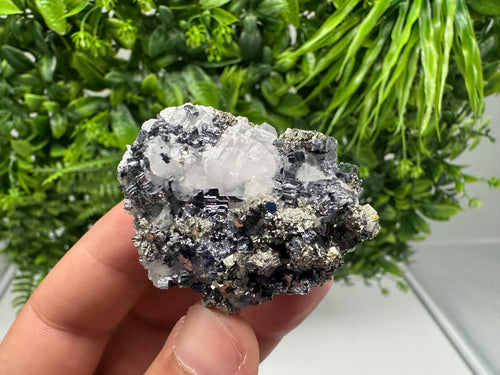 Calcite Pyrite on Galena with Quartz, Borieva Mine, Bulgaria