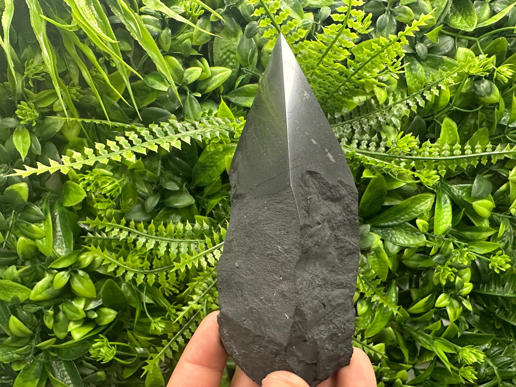 12cm Polished Shungite Crystal: EMF Protection Stone