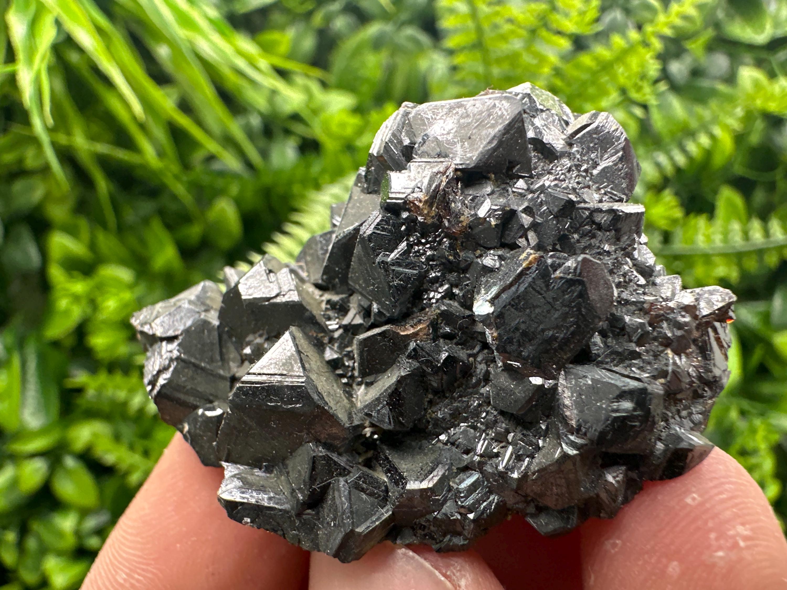 Rare Black Sphalerite Cluster, Shiny Home Decor Stone