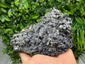 Natural Shiny Galena Cluster with Siderite and Quartz, Bulgaria Mine Specimen