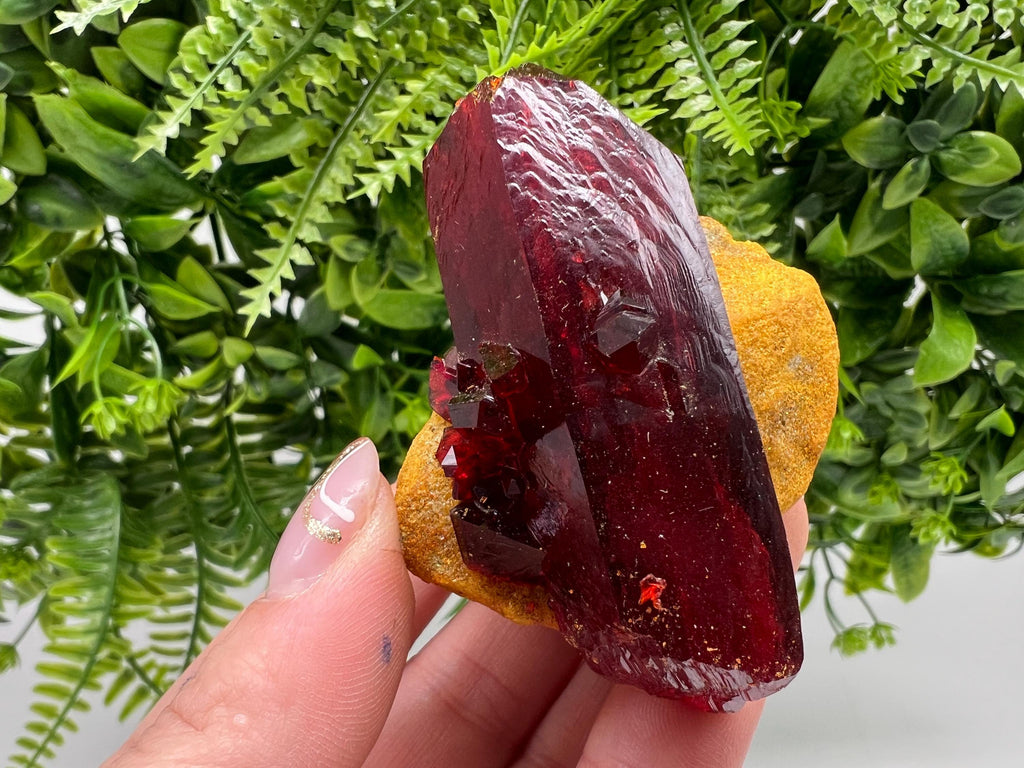 XXL Rare PRUSKITE Ruby Crystal on Matrix,LABORATORY minerals,pruskite crustal on matrix