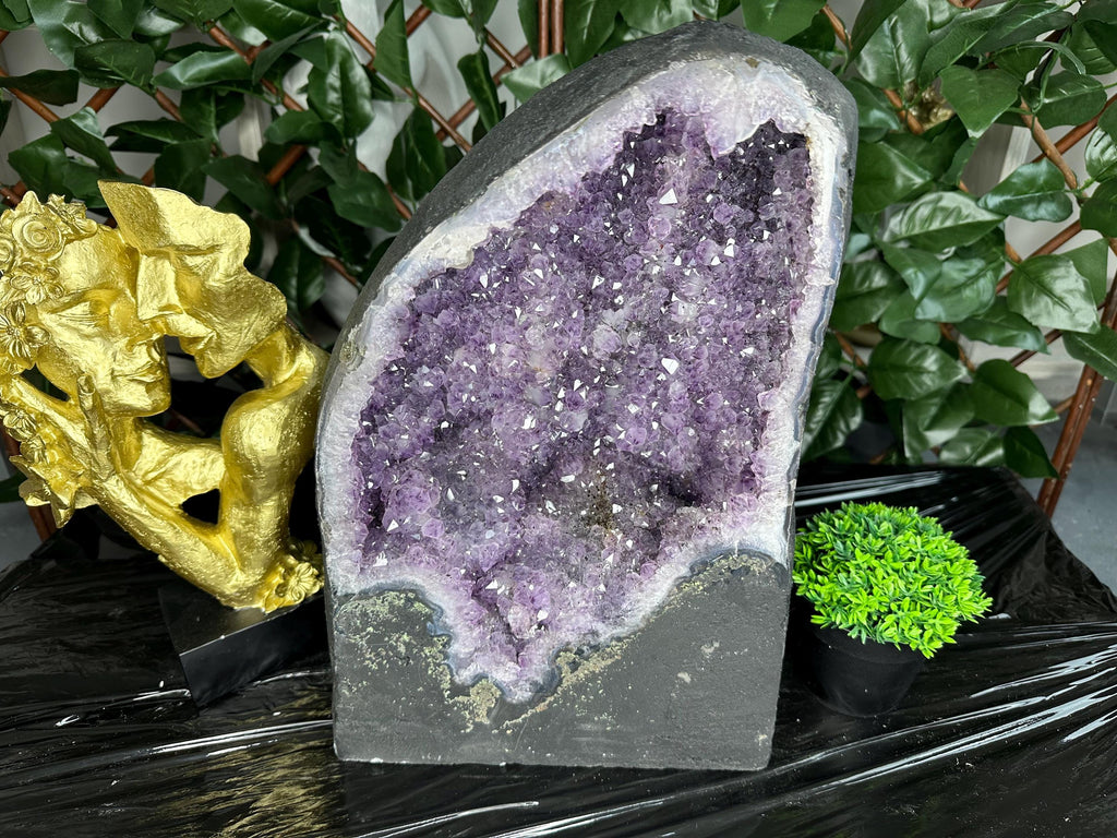 Large Amethyst Geode, Brazil Mineral Specimen, Purple Quartz