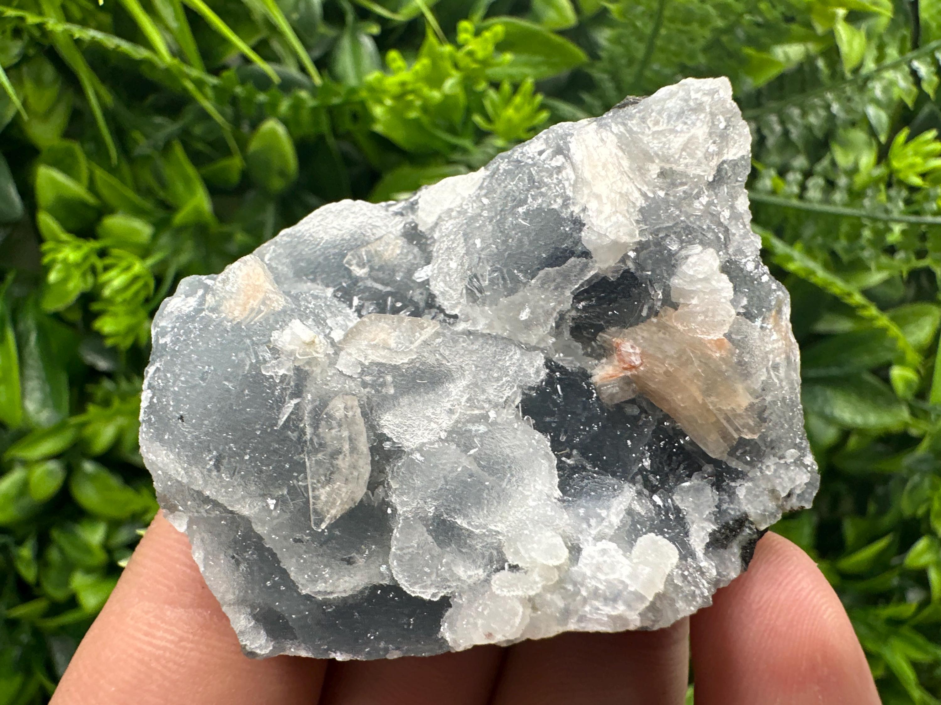 Apophyllite Stilbite on Chalcedony Specimen, India Crystal